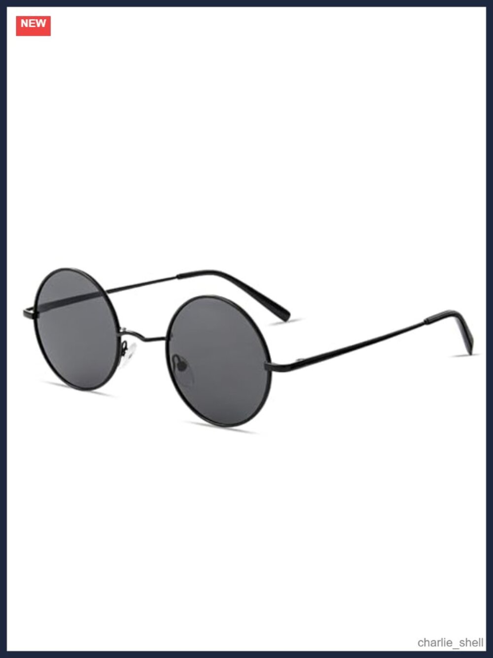 Black Round Sunglasses Circle Glasses Halloween Costume Retro Hippie Men Women